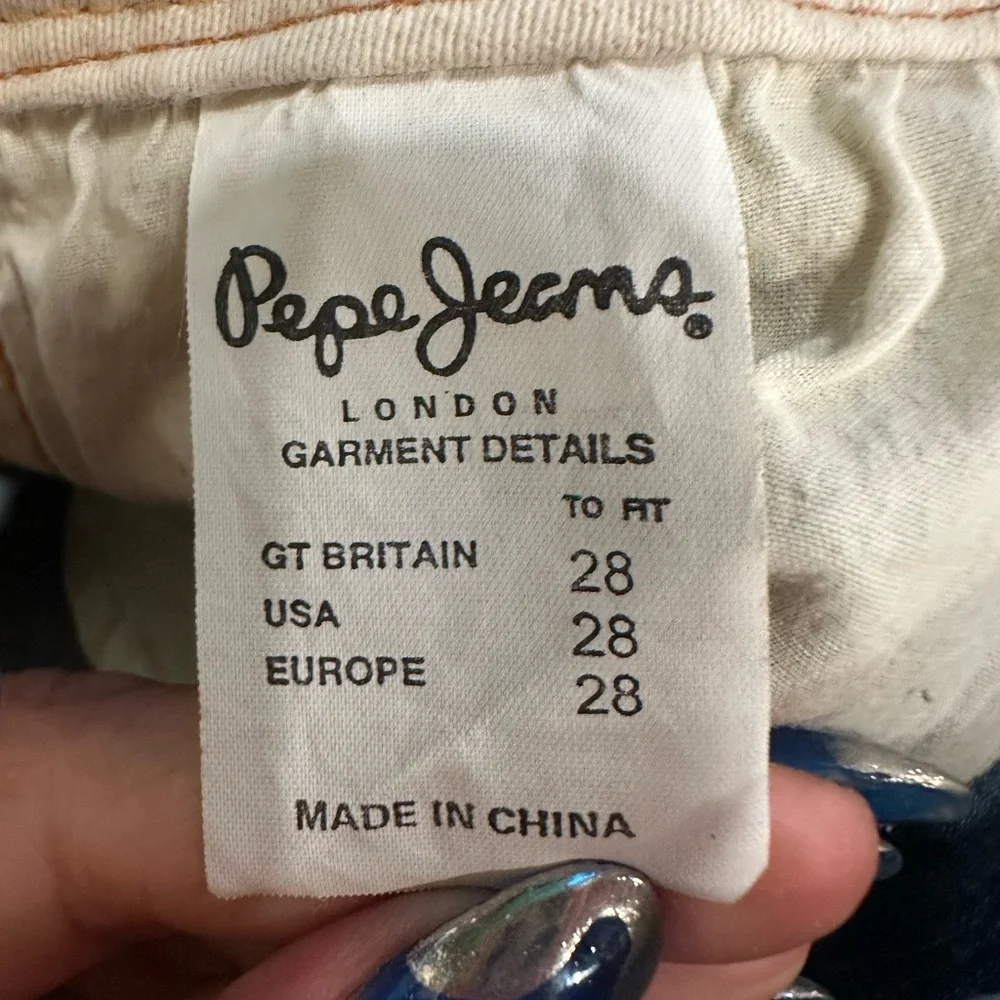 VINTAGE PEPE JEANS LONDON GARMENT DETAILS WOMENS CROP JEAN JE SIZE 28 BLUE - Picture 10 of 12